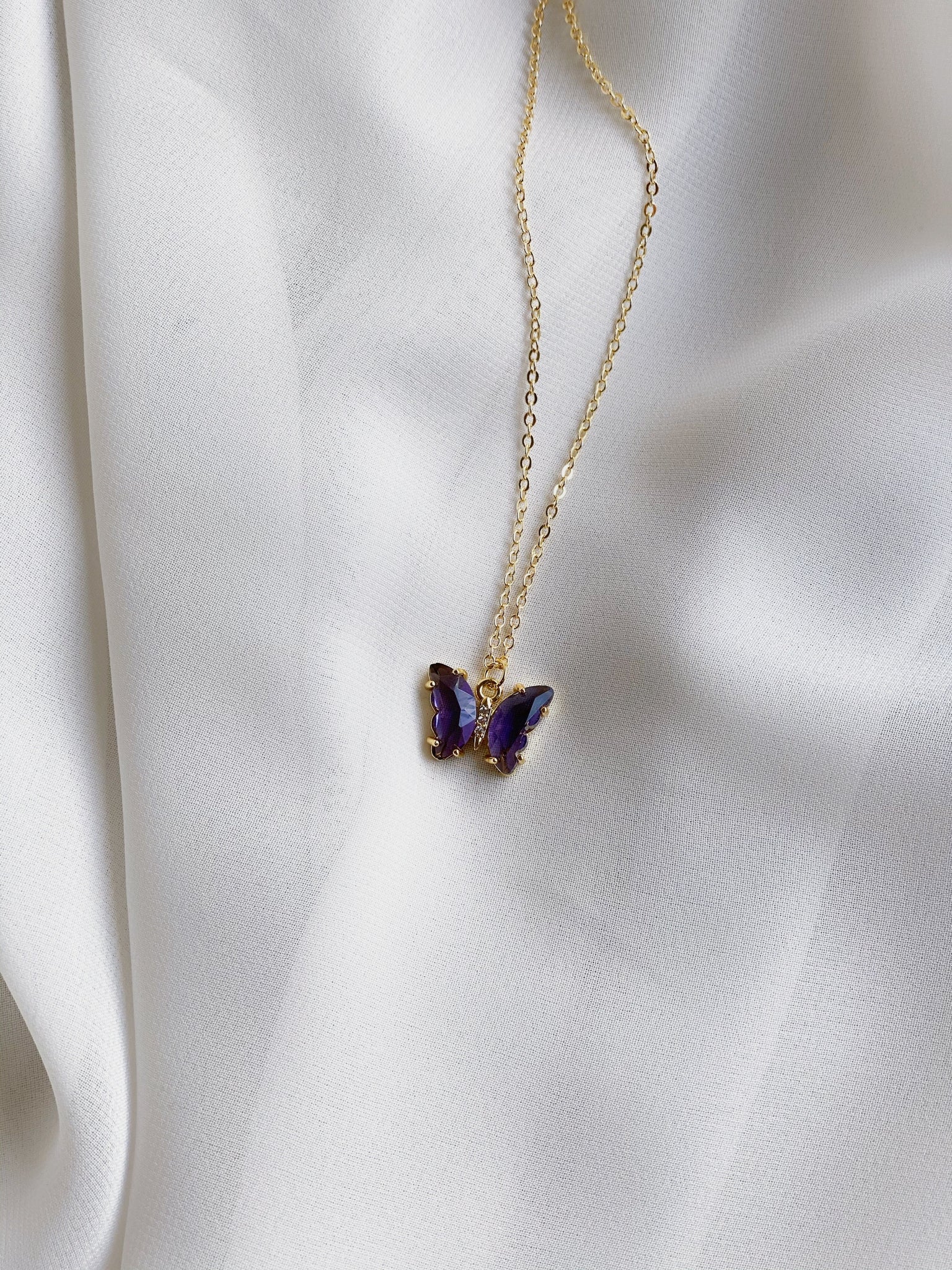 Glass Mariposa Butterfly Necklace