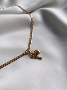 Key & Heart Charm Necklace
