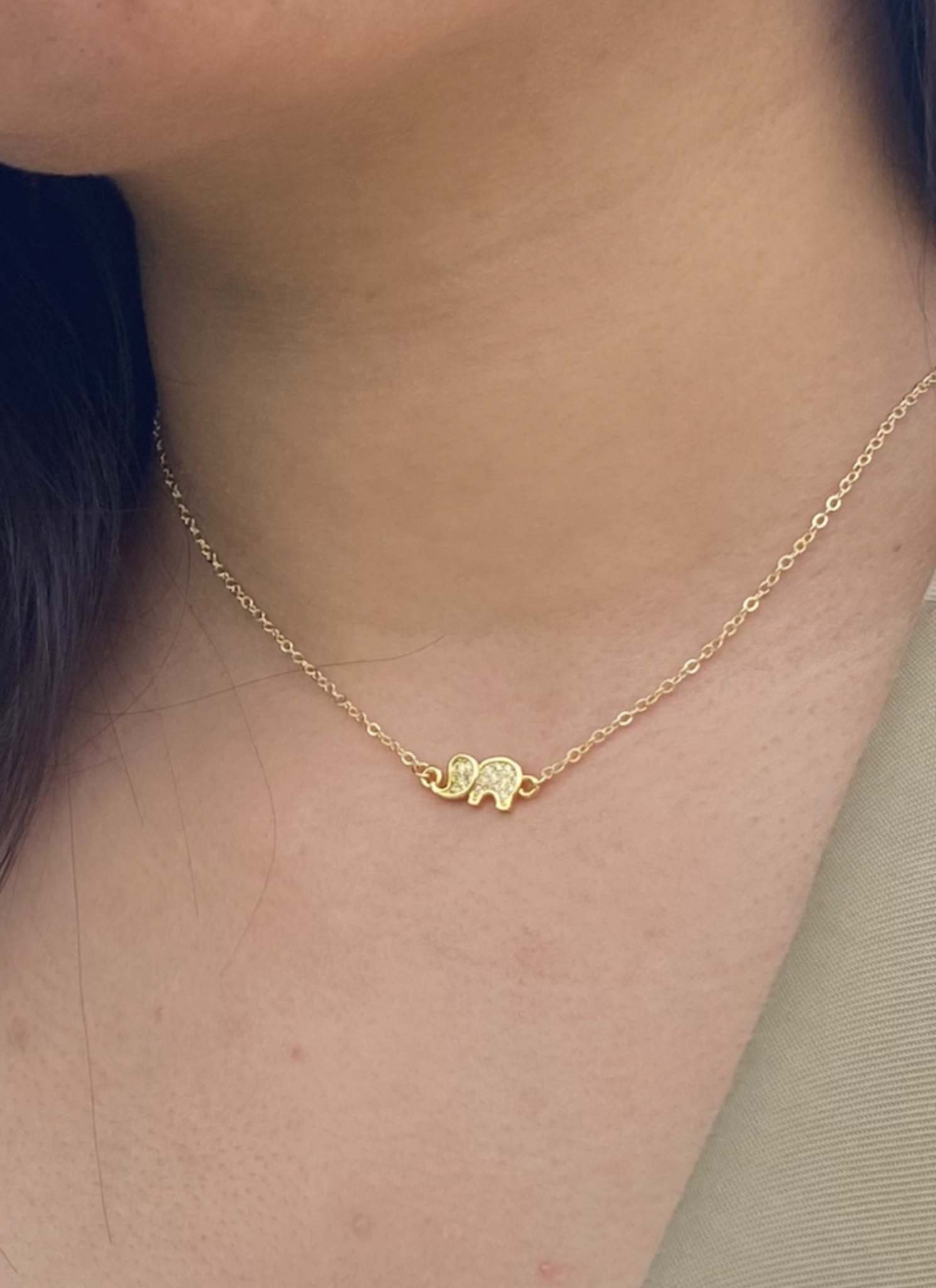 Golden Elephant Necklace (Or set)