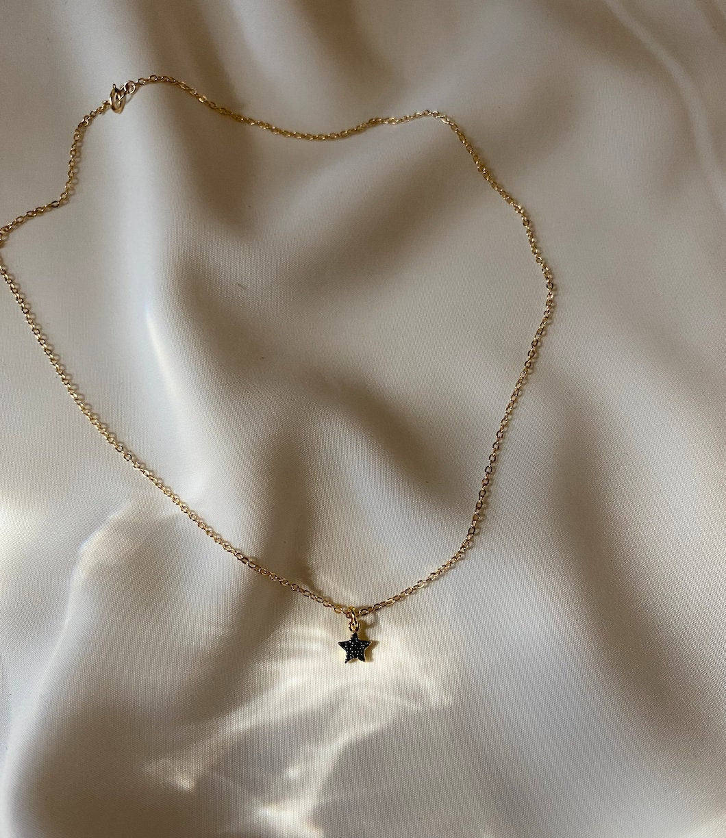 Minimal Black Star Necklace